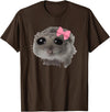 Coquette Sad Hamster Meme Crying T-Shirt - Brown