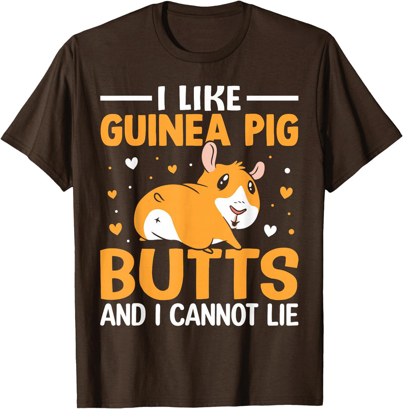 Cute and funny guinea pig gifts I like guinea pig butt and I can't lie T-Shirt - Brown