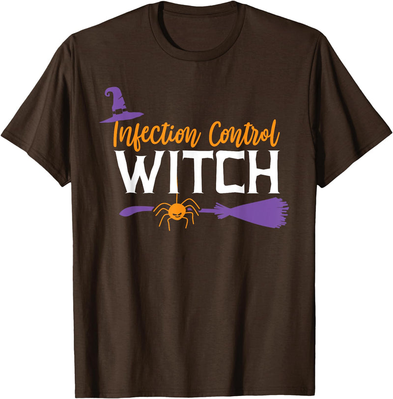 Infection Control Nurse Co. Halloween Infection Control Nurse Prevention Nursing Squad T-Shirt - Brown
