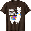 Birthday Llama Shirts Gift Daddy Llama Funny Father's Day Shirt Men, Dad, Dad Birthday T-Shirt - Brown