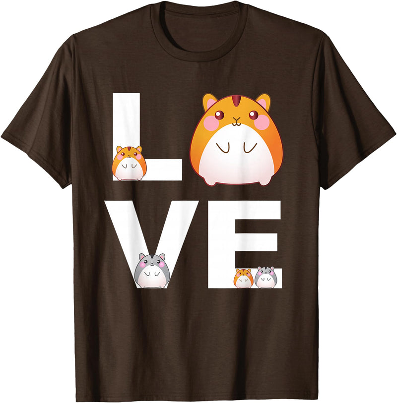 Hamster Love Cute Hamsters Shirt Animal Toys Pets Lovers T-Shirt - Brown