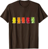 ArtAttack Unisex Classic Fit Gummy Bear Cartoon T-Shirt, Black, Small - Brown