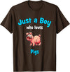Boys Pig Shirts & Gifts for Kids Pig Shirt for Boys | Children's Pig T-Shirt - Brown