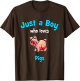 Boys Pig Shirts & Gifts for Kids Pig Shirt for Boys | Children's Pig T-Shirt - Brown