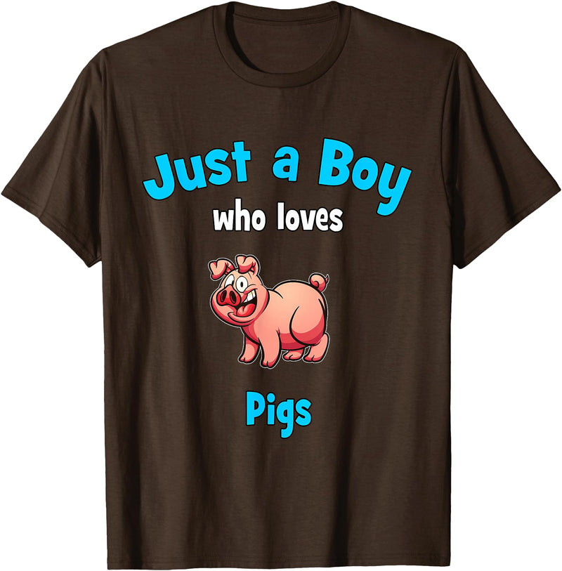 Boys Pig Shirts & Gifts for Kids Pig Shirt for Boys | Children's Pig T-Shirt - Brown