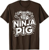 PIG Designs By ShirtZilla Ninja PIG T-Shirt PIG Ninja T-Shirt - Brown