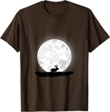 Rabbit in Moon and Moonlight T-Shirt in Brown