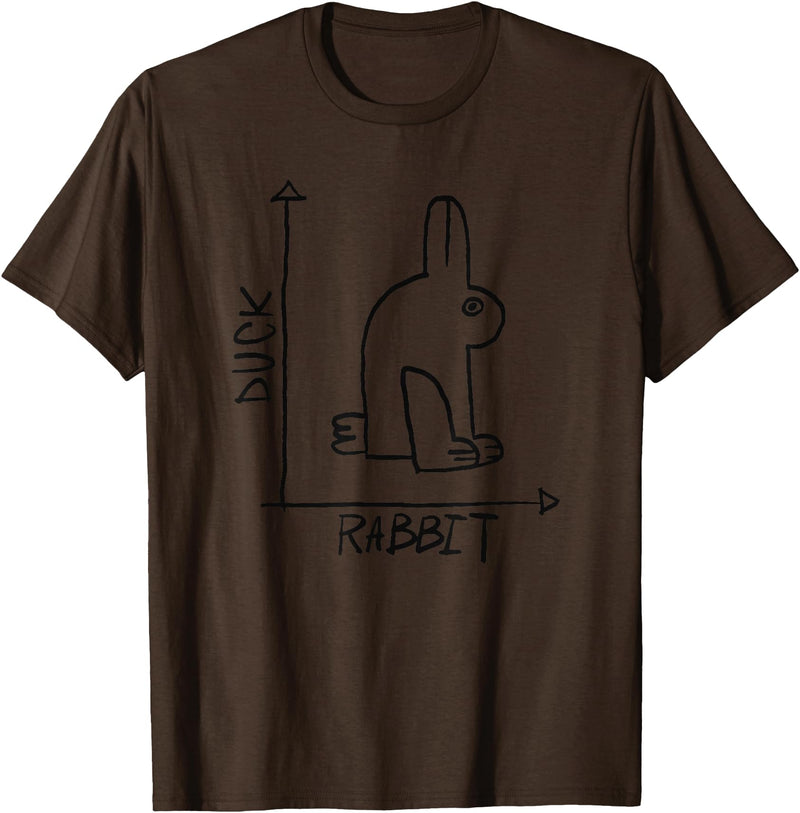 Rabbit Duck Illusion T-Shirt in Brown