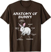 Funny Bunny Rabbit Anatomy Cute Rabbit Humor Joke T-Shirt in Brown