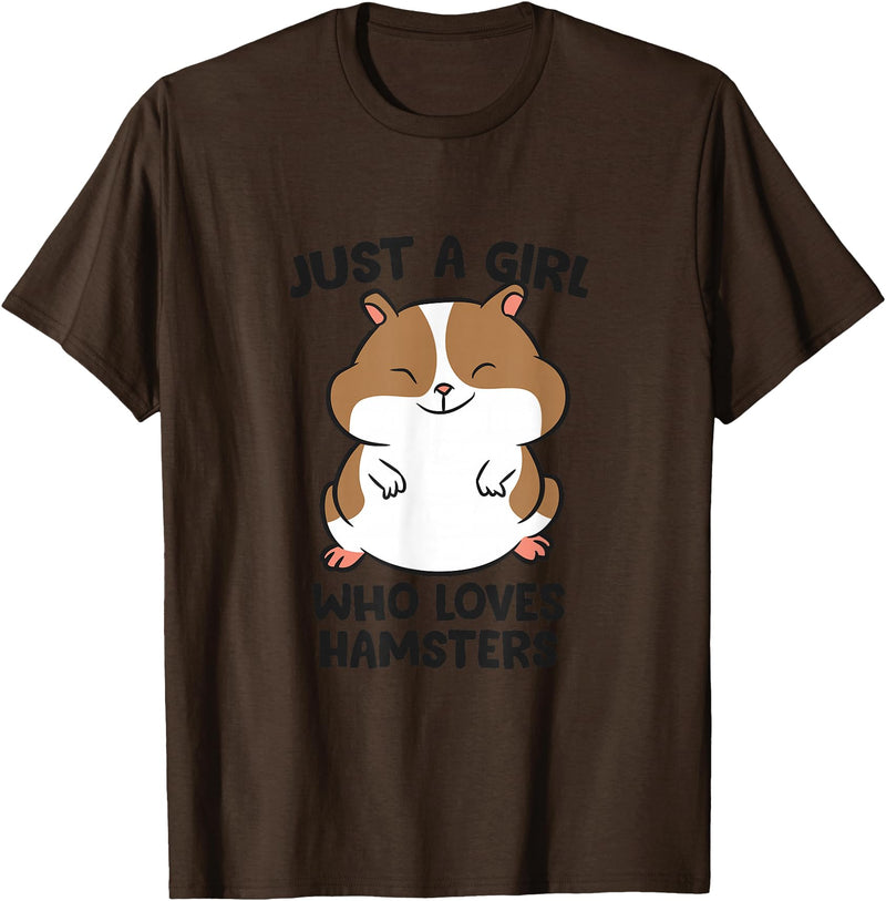 Just a Girl Who Loves Hamsters T-Shirt - Brown