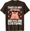 Funny Pig Costume For Men Or Boys This Is My My Pig Costume Men Pig Stuff Funny Farmer Boy Pig T-Shirt - Brown