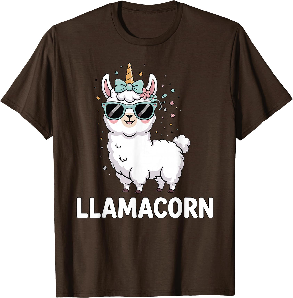 Funny Llamacorn Lover Llama Design Llamacorn Funny Llama Unicorn For Girls Kids Lover Llamacorn T-Shirt - Brown