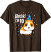 Guinea Pig Birthday by Joy Haus Guinea Pig Birthday Party Wheek Kid 10 Year Old 10th Outfit T-Shirt - Brown