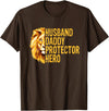 Dad Lion Fathers Day Funny Lions Lovers Outfits Lion Dad Funny Husband Daddy Protector Hero Fathers Day T-Shirt - Brown