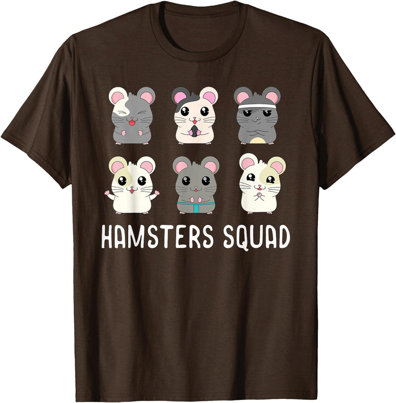 Funny Hamster Shirt Hamsters Squad Girls Boys Hamster Lover T-Shirt - Brown