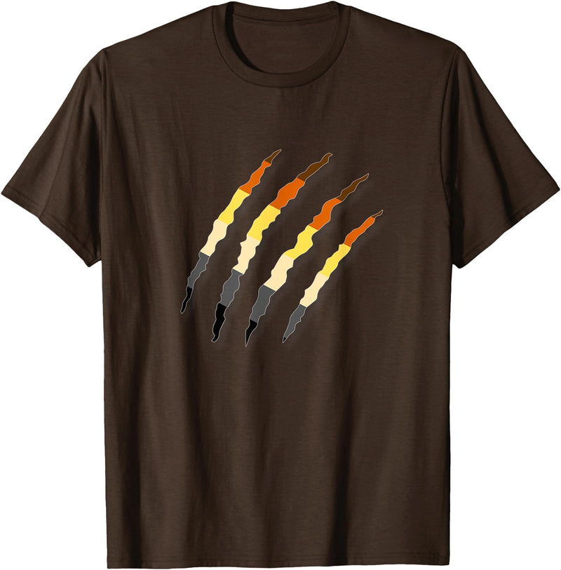 Gay Bear Pride T-Shirts LGBT Gay Bear Pride Shirt For Men - Bear Paw Scratch Cub T-Shirt - Brown