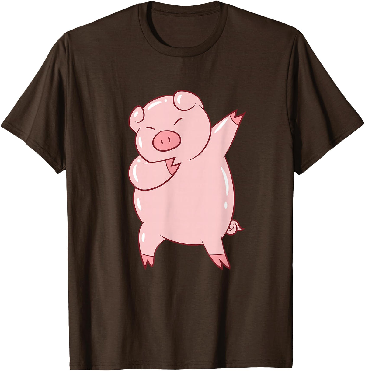 Cute Pig Tees Dabbing Pig Cute Pigs Dab Farmer Funny Pig T-Shirt - Brown