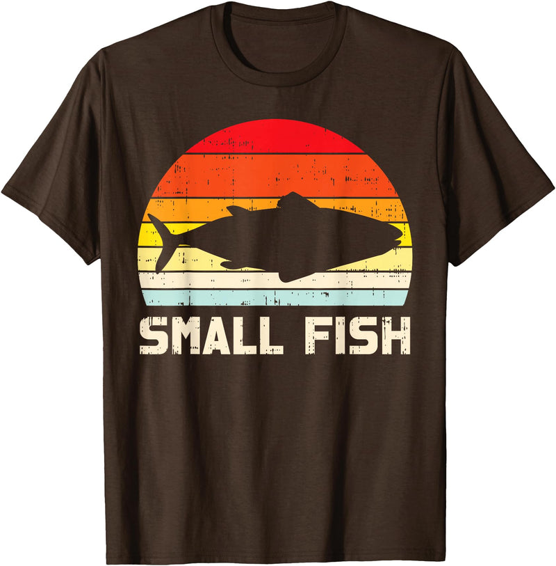 BoredKoalas Fish Fishing Shirts Fisherman Gifts Small Fish Retro Bass Fishing Family Matching Son Boys Gift T-Shirt - Brown