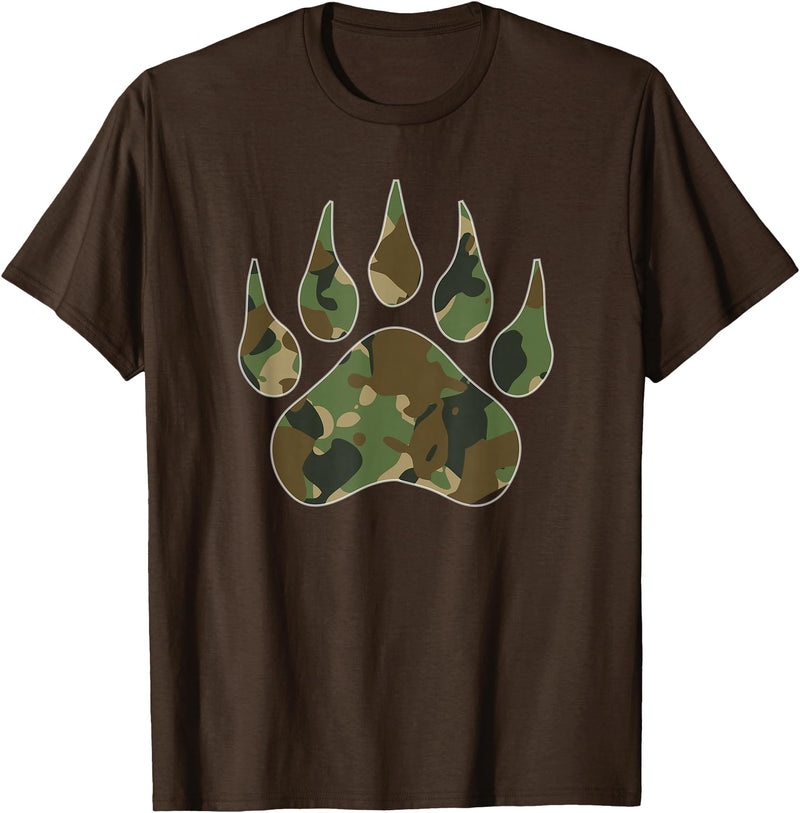 Camo Lover Camo Bear Claw Camouflage for Men Women T-Shirt - Brown