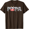 ETHRLO cow im one birthday decorations Shirts Papa Cow Print Cowboy Animal Pattern Farmer Cow Father Papa T-Shirt - Brown