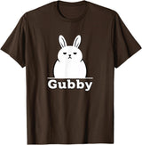 Gubby Rabbit Anime Funny Character Cute Grumpy Bunny T-Shirt in Brown