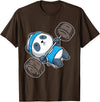 BCC Funny Panda Shirts & Panda Bear Gifts Panda Bear Gym Workout Training Bench Press Weight Lifting T-Shirt - Brown