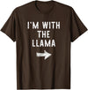 Im With The Llama Halloween Costume I’m with The Llama Funny Halloween Couple Costume T-Shirt - Brown