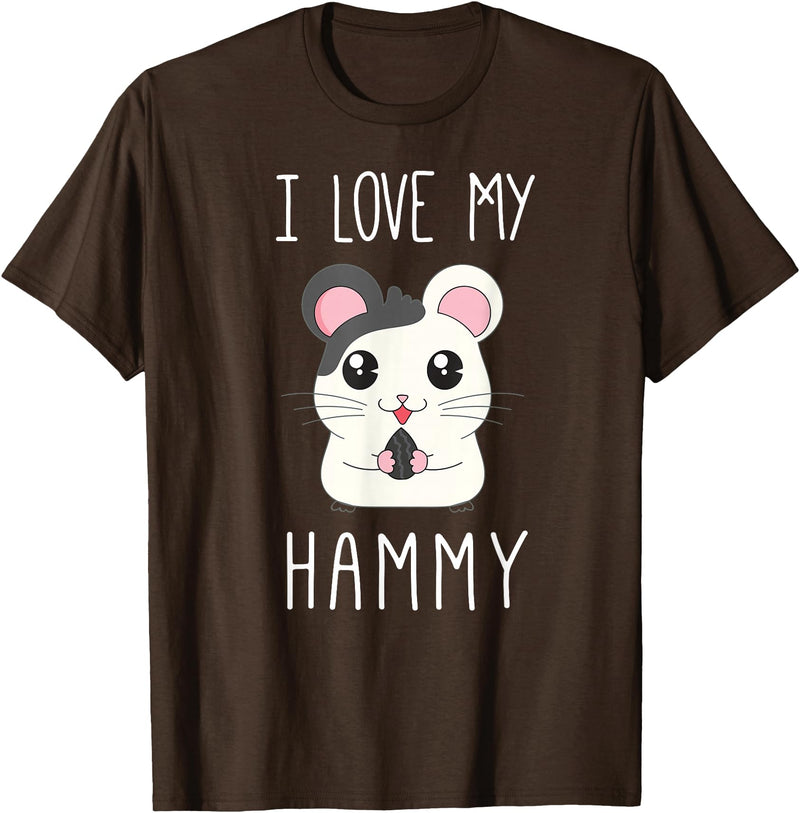 I Love My Hammy T Shirt for Hamster Lovers T-Shirt - Brown