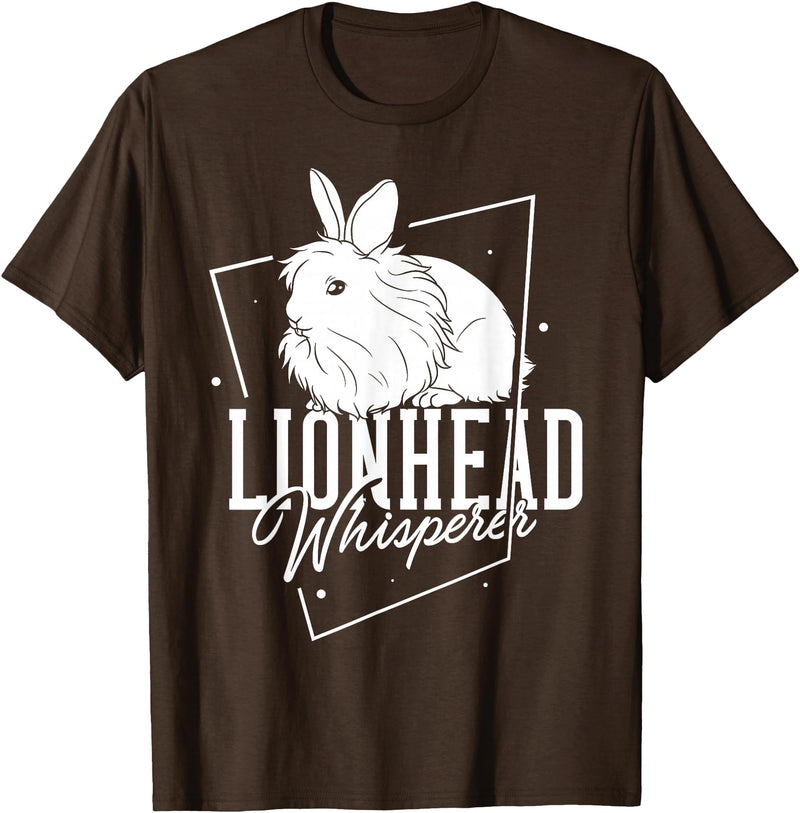 Lionhead Rabbit Gift Bunny Funny T-Shirt in Brown