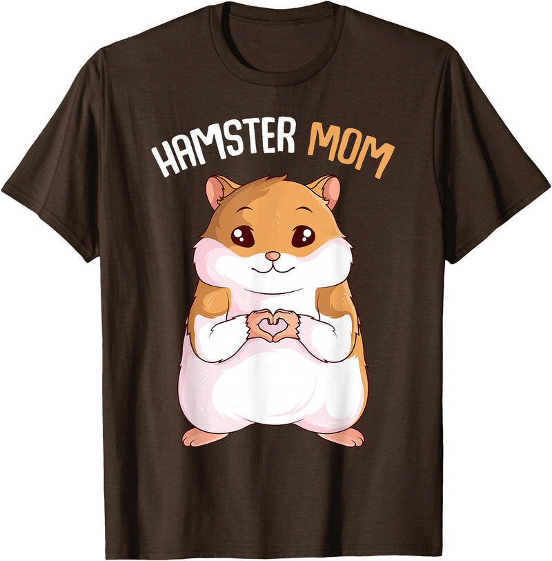 Women's Hamster Mom Hammy Girls T-Shirt - Brown