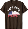 Papa Bear - Father's Day Birthday Papa Bear - Father's Day American Flag 4TH of July T-Shirt - Brown