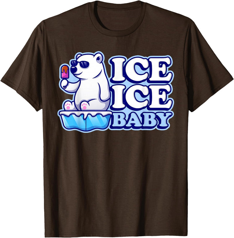 Save Our Cuddly Snow BEars Ice Ice Baby Polar Bears T-Shirt - Brown
