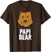 Bear Family Funny Tees Papi Bear Funny Gift T-Shirt Christmas T-Shirt - Brown
