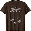 Barnum's Boutique Tees Funny Cow or Steer UFO Alien Ancient Cave Painting T-Shirt T-Shirt - Brown