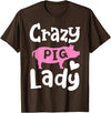 Pig Farm Store Co. Pig Crazy Pig Lady T-Shirt - Brown
