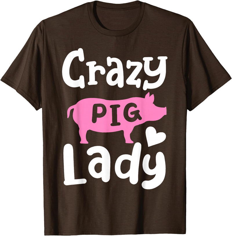 Pig Farm Store Co. Pig Crazy Pig Lady T-Shirt - Brown