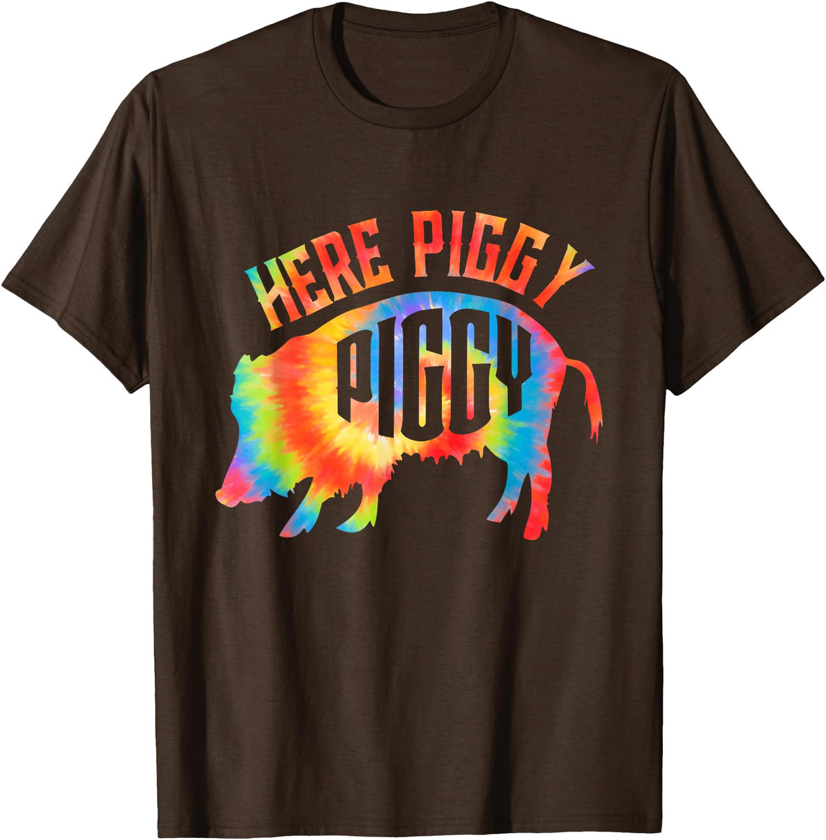 Here Piggy Piggy Design Here Piggy Piggy Funny Pig T-Shirt - Brown