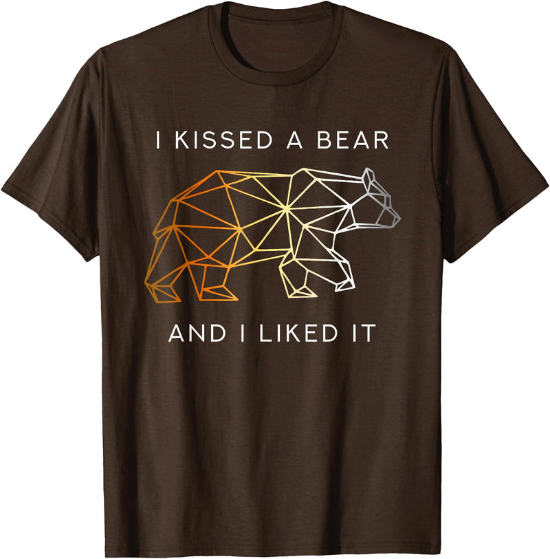 Schwule Bären & Bear Pride I Kissed a Bear an I liked it Gay Bear CSD T-Shirt - Brown