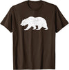 CALIFORNIA REPUBLIC GRIZZLY BEAR APPAREL California Grizzly Bear State Flag CALI Republic Silhouette T-Shirt - Brown
