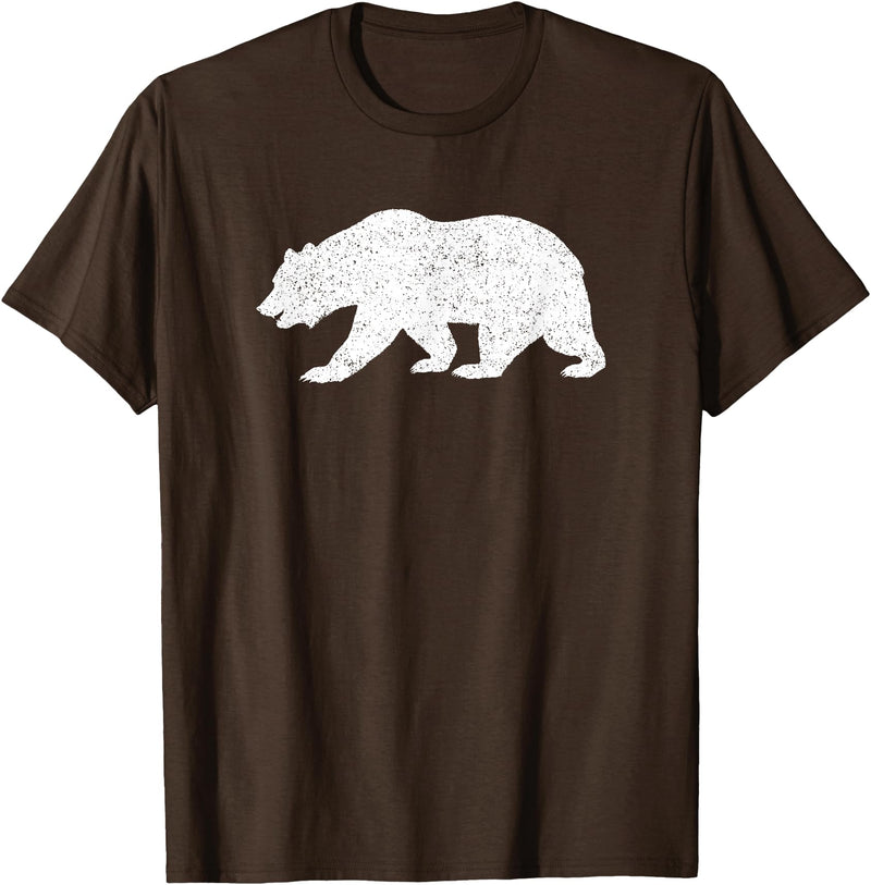 CALIFORNIA REPUBLIC GRIZZLY BEAR APPAREL California Grizzly Bear State Flag CALI Republic Silhouette T-Shirt - Brown