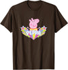 Peppa Pig Shooting Stars Cute Retro Logo T-Shirt - Brown