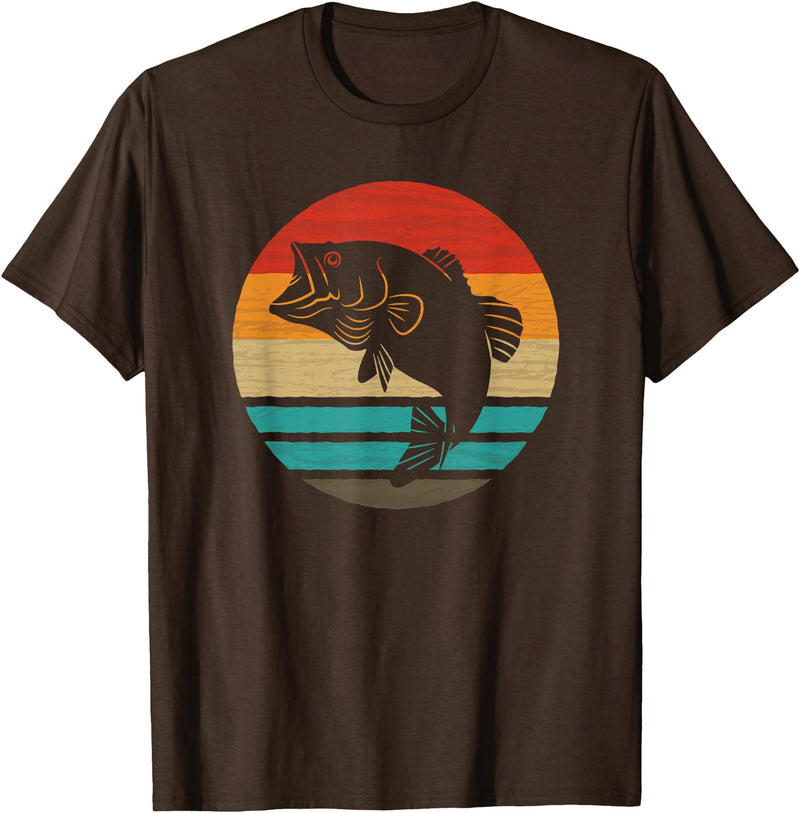 Fishing Accessories & Clothing Gifts Women Men Fish Retro Style Vintage T-Shirt - Brown