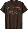 Xmas Lighting Polar Bear Christmas Gifts Polar Bear Xmas Lighting Santa Hat Polar Bear Christmas T-Shirt - Brown