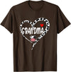 Black White Family Cow Farm Grandma Cow Print Cow Heart Pattern Farmer Cows Mother's Day T-Shirt - Brown