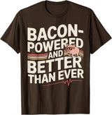 Aortic Valve Surgery Gifts & Tees Aortic Pig Valve Surgery Bacon-Powered T-Shirt - Brown