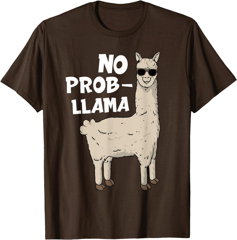 Funny Llama Gift Llama Lover Accessories & Stuff Funny Llama Design For Men Women Kids Llama Alpaca Animal T-Shirt - Brown