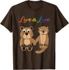 Kaisi-LGBT Gay Bi Gay Lesbian Otter Csd Queer Love Is Love Bear, Otter, Rainbow LGBT Diversity Drawing T-Shirt - Brown