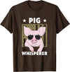 Funny Hog Design Pig Farmer Pig Whisperer Funny Pig Design Hog Farmer T-Shirt - Brown