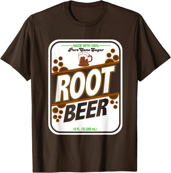 Soda Pop Costume Teez Retro Style Root Beer Costume T Shirt T-Shirt - Brown