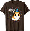 Guinea Pig Birthday by Joy Haus Guinea Pig Birthday Party Wheek Kids 7 Year Old 7th Outfit T-Shirt - Brown